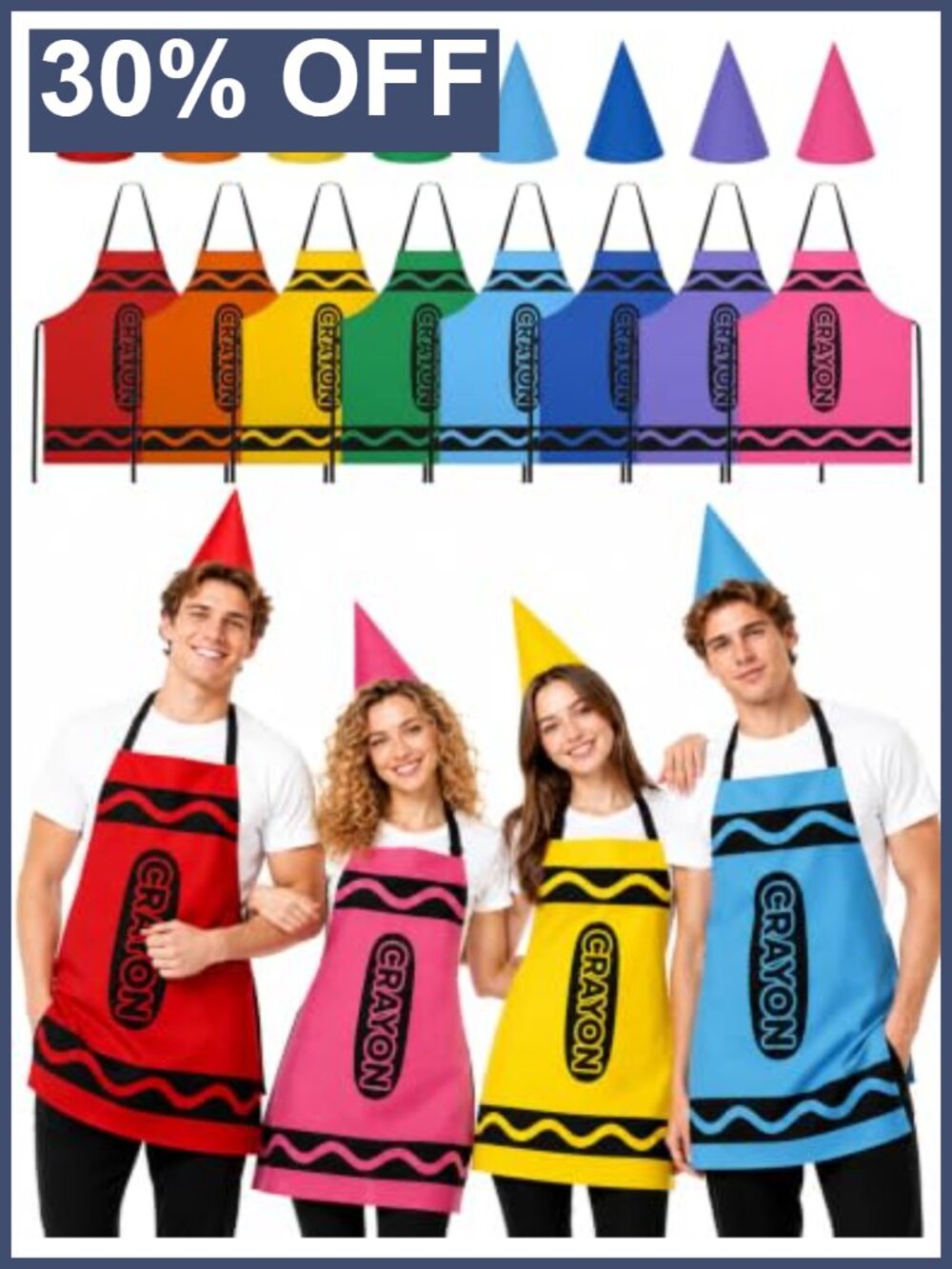 16PC Crayon Costume Set Adult Funny Halloween Group Party Cosplay